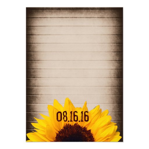 Rustic Sunflower Mason Jars Wedding Invitations