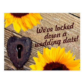 Rustic Sunflower Save The Date Wedding Post Card
