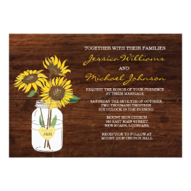 Rustic Sunflower Wedding Invitation