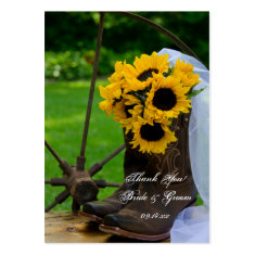 Rustic Sunflowers Country Wedding Favor Tags Business Card Template