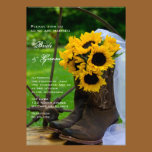 Rustic Sunflowers Country Wedding Invitation invitations