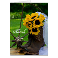 Rustic Sunflowers Country Wedding Thank You Note Greeting Card