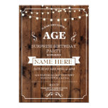 Rustic Surprise Birthday Party Any Age wood Invite