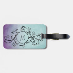 Rustic Teal and Purple Bohemian  Flourish Tags For Bags