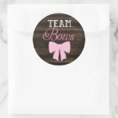 Rustic Team Bows Girl Gender Reveal Classic Round Sticker Zazzle