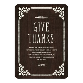 Rustic Thanks | Thanksgiving Dinner Invitation