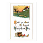 Rustic Thanksgiving Greeting with Apples Postcards