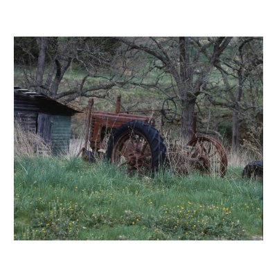Rustic Tractor Poster by Pixel1