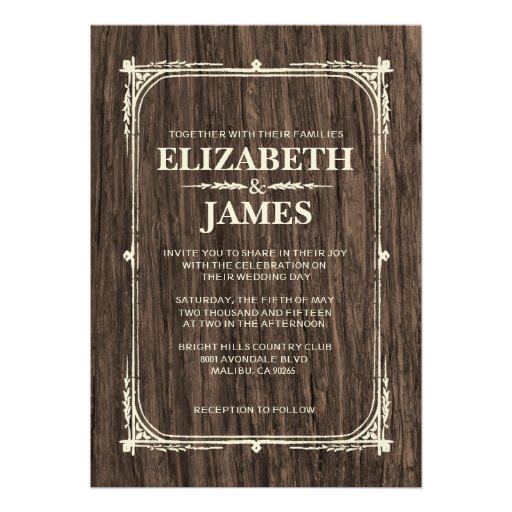 Rustic Tree Bark Wedding Invitations