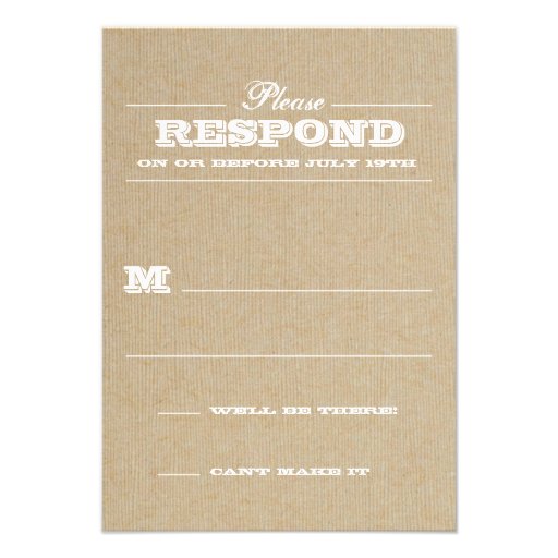 Rustic Trophy White Response Custom Invite