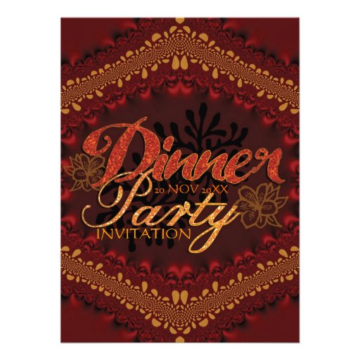 Rustic Tropical Dinner Party Invitations (front side)