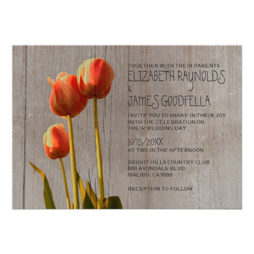 Rustic Tulip Wedding Invitations