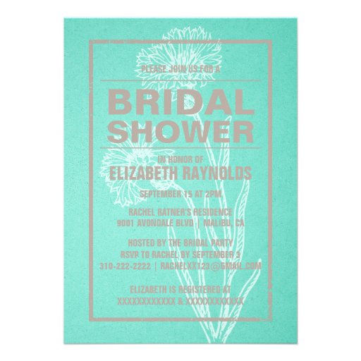 Rustic Turquoise Bridal Shower Invitations