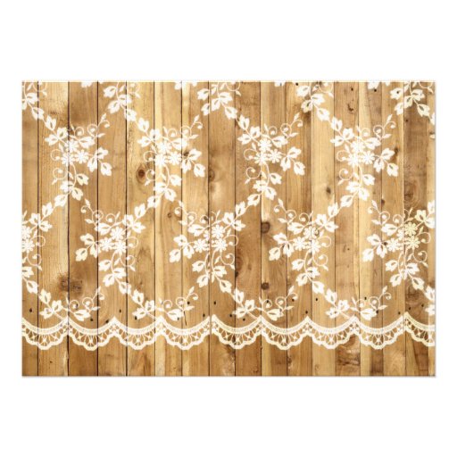 Rustic Twine Lace Wedding Invitation