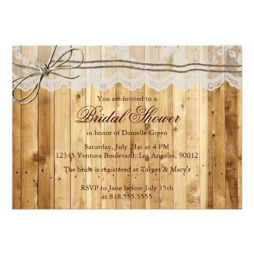 Rustic Twine Lace Wedding Invitation