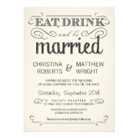 Rustic Typography Cream Parchment Wedding Invites