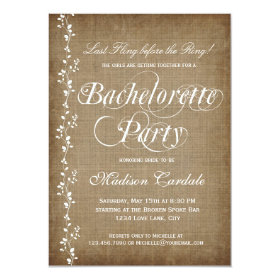Rustic Vines Bachelorette Party Invitations 4.5