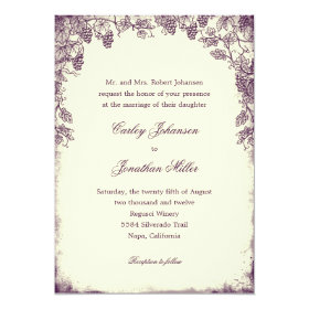 Rustic Vineyard Wedding Invitation - Purple 5