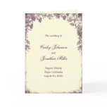 Rustic Vineyard Wedding Program Card - Purple