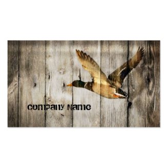 Rustic vintage barnwood country ducks hunter business card templates