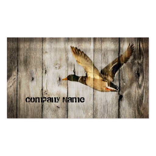 Rustic vintage barnwood country ducks hunter business card templates (front side)