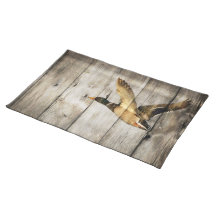 Rustic vintage barnwood country ducks hunter decor place mat
