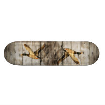 Rustic vintage barnwood country ducks hunter skate boards