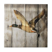 Rustic vintage barnwood country ducks hunter tile