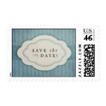 Rustic Vintage Blue Save the Date Stamps