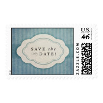 Rustic Vintage Blue Save the Date Stamps stamps