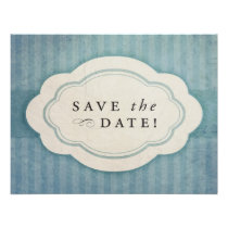 Rustic Vintage Blue Save the Dates invitations