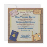 Rustic Vintage Bon Voyage Party Invitation