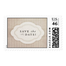 Rustic Vintage Cream Save the Date Stamps