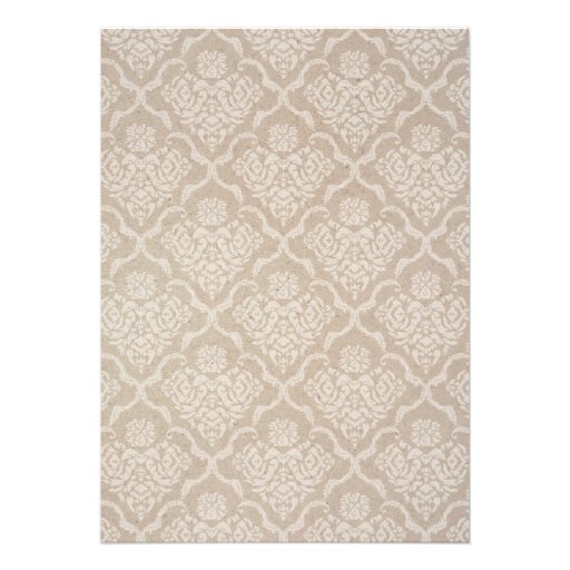 Rustic Vintage Damask Wedding Invitations