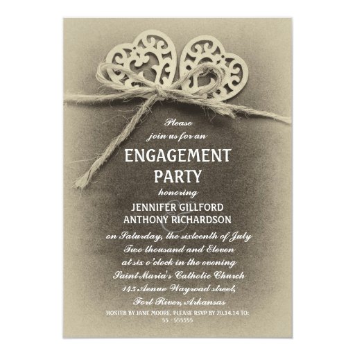rustic vintage engagement party invitation zazzle rustic engagement party invitations
