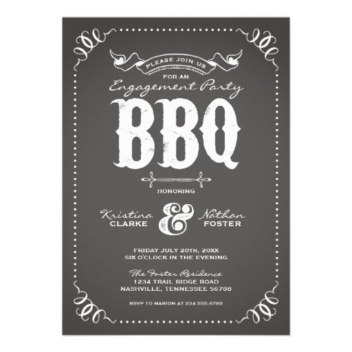 Rustic Vintage Engagement Party Personalized Invitations