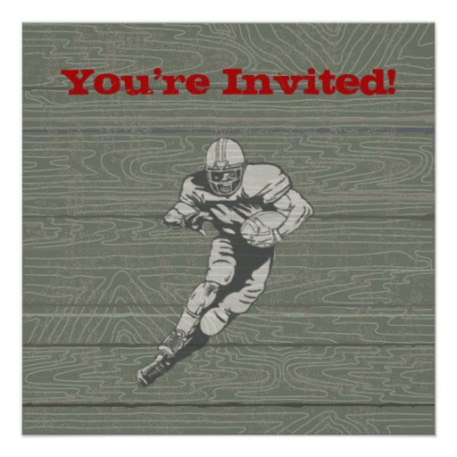 Rustic Vintage Football Party Invitations