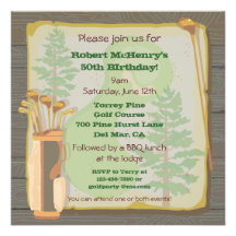 Rustic Vintage Golf Party Tournament Invitation