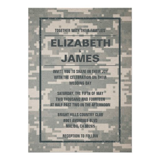 Rustic Vintage Military Wedding Invitations