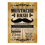 Rustic Vintage Mustache Bash Party Invites
