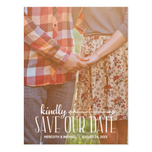 Rustic Vintage | Photo Save the Date Postcard