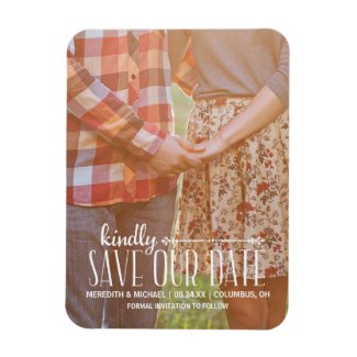 Rustic Vintage | Photo Save the Date Rectangular Photo Magnet