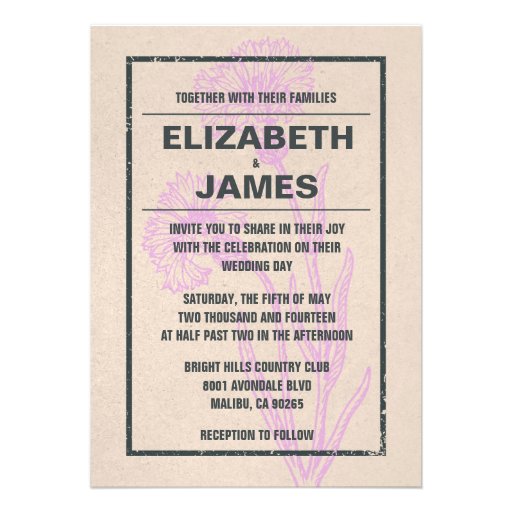 Rustic Vintage Simple Wedding Invitations