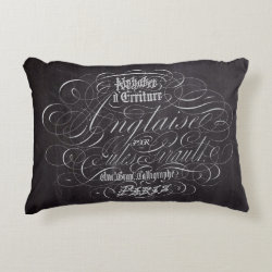 rustic vintage swirls french country chalkboard accent pillow