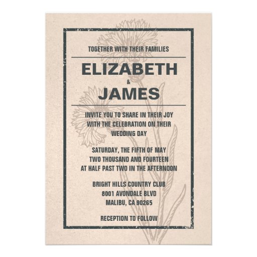 Rustic Vintage Wedding Invitations