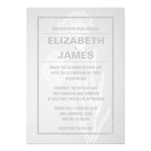 Rustic Vintage White Wedding Invitations