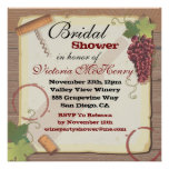 Rustic Vintage Wine Tasting Bridal Shower Personalized Invite