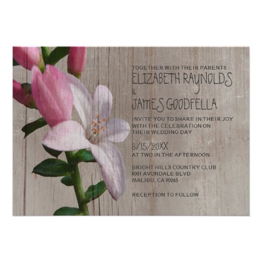 Rustic Waxflower Wedding Invitations