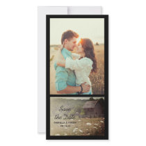 Rustic Weathered Country Wedding Save the Date Customized Photo Card