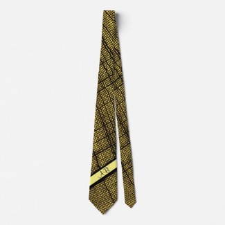 Rustic Weave Pale Yellow Custom Monogrammed Tie